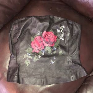 Black leather Corset